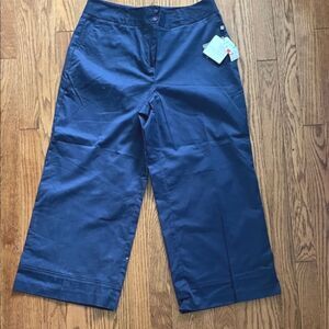 Laundry by Shelli Segal Blue Cropped Trousers Sz 8 NWT
